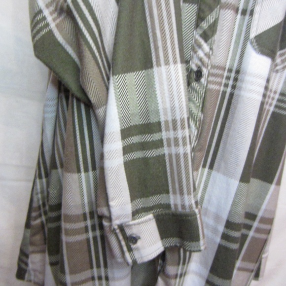 Como Vintage Green Plaid Polyester/Spandex Long Sleeve Womens Button Down Blouse - Picture 3 of 5